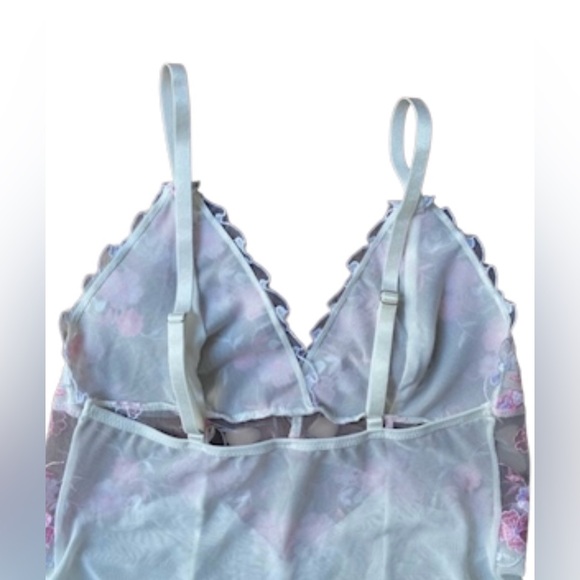 sheer floral embroidery lingerie babydoll cami - Picture 5 of 5